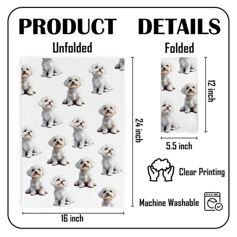 Toalla Yorhifa Maltese, regalo perfecto para amantes de perros y dueños.
