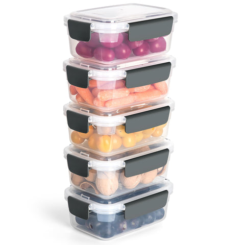 YORY recipientes rectangulares con tapas: almacenamiento seguro de alimentos