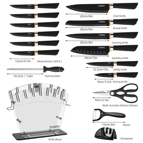 Cuchillo chef YOSFO de 8 pulgadas ideal para cortes precisos.