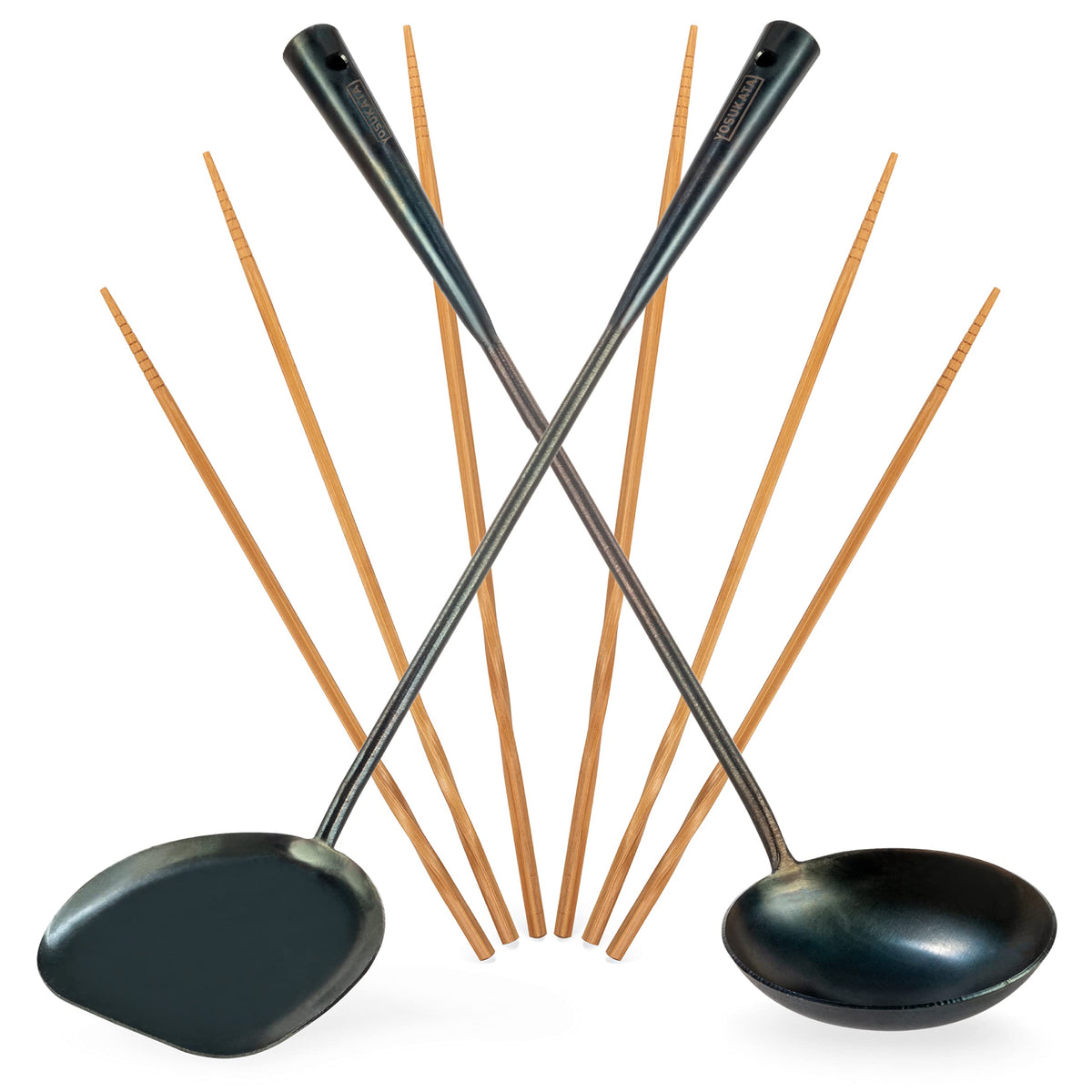 YOSUKATA Espátula Wok 17 pulgadas, duradera y de una pieza para salteados con control.