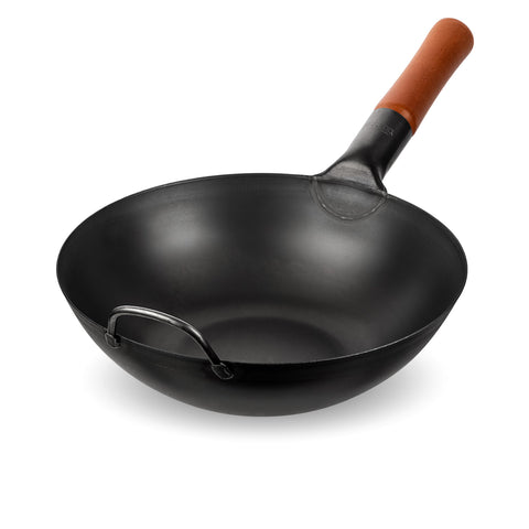 Sartén tipo wok YOSUKATA base plana 11.8” para salteados uniformes.
