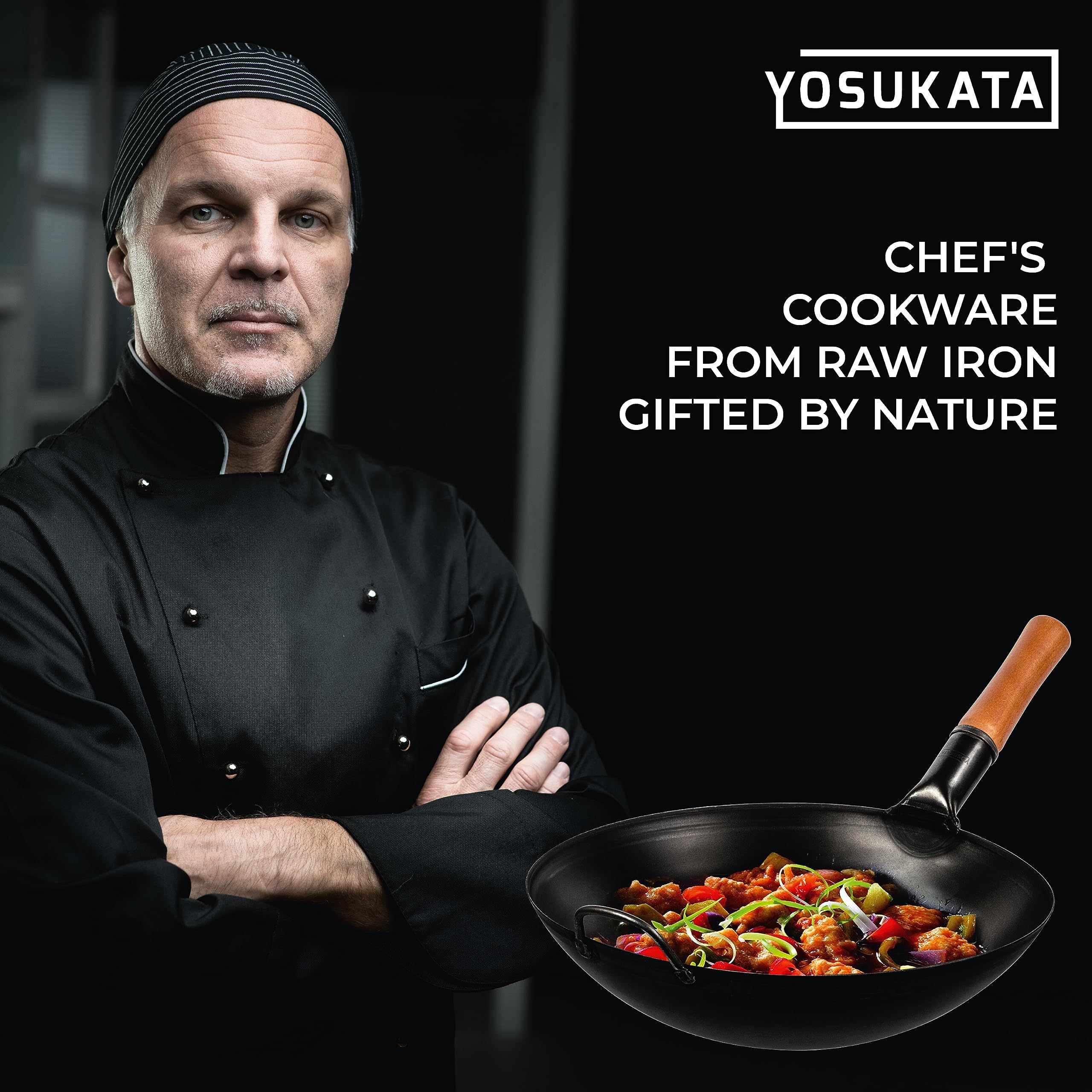 Wok YOSUKATA con antiadherente natural para cocinar con menos grasa