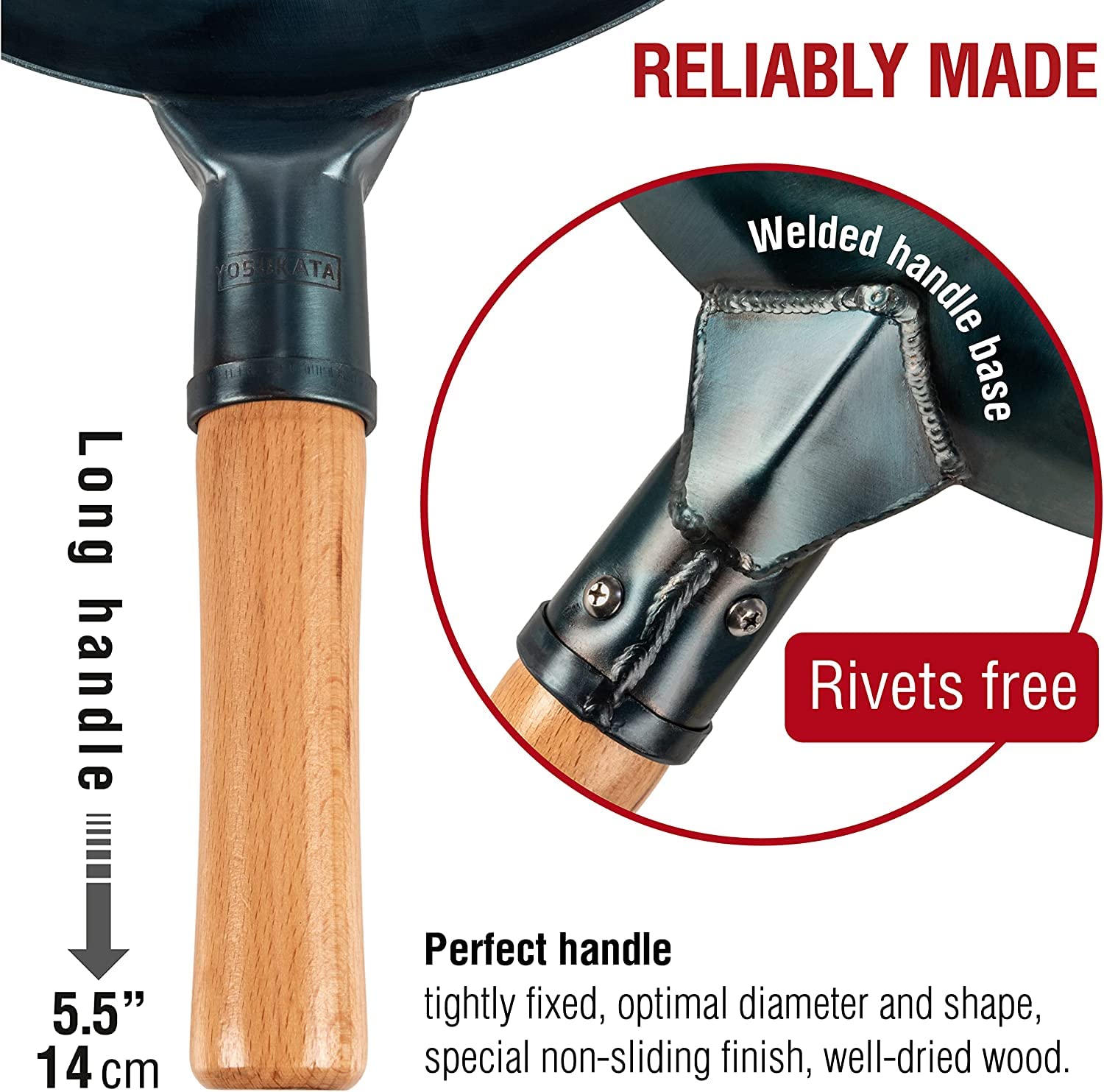 Durabilidad de 15-gauge para Wok YOSUKATA, ideal para salteados