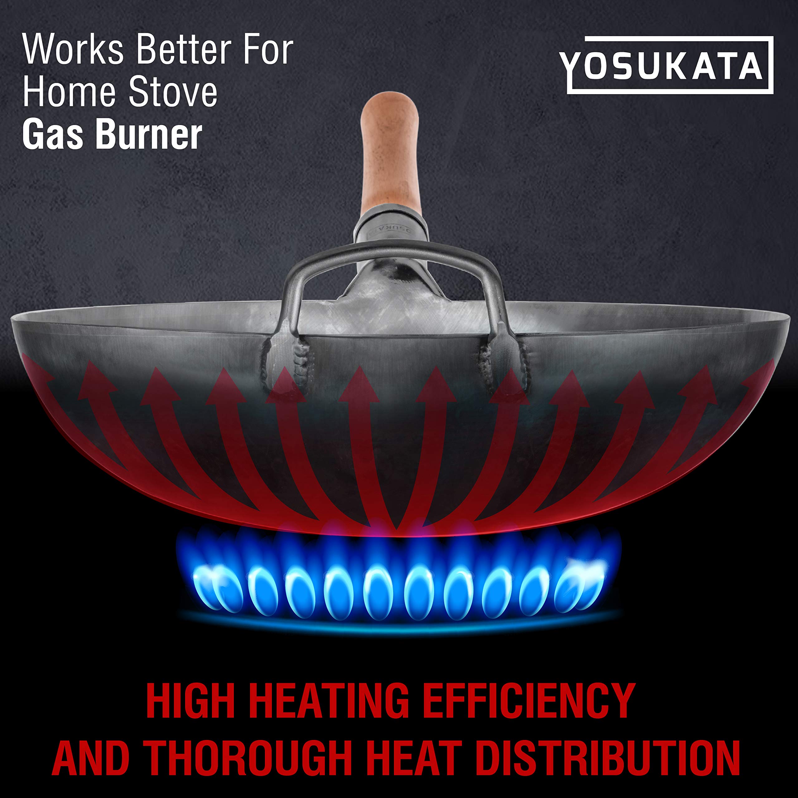 Wok YOSUKATA sin sazonar, invita a desarrollar superficie antiadherente natural.