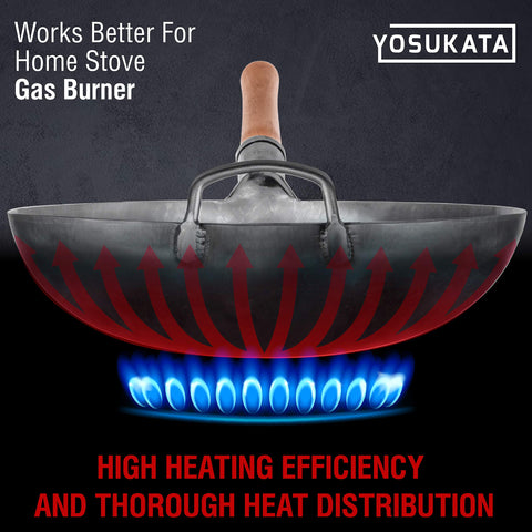 Wok YOSUKATA sin sazonar, invita a desarrollar superficie antiadherente natural.