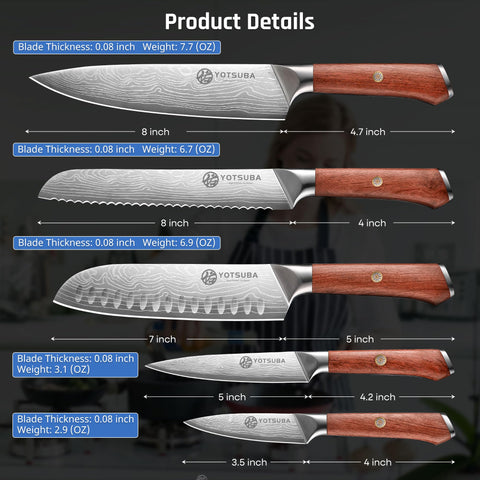 Cuchillo de la serie Milano YOTSUBA, acabado robusto y fiable.