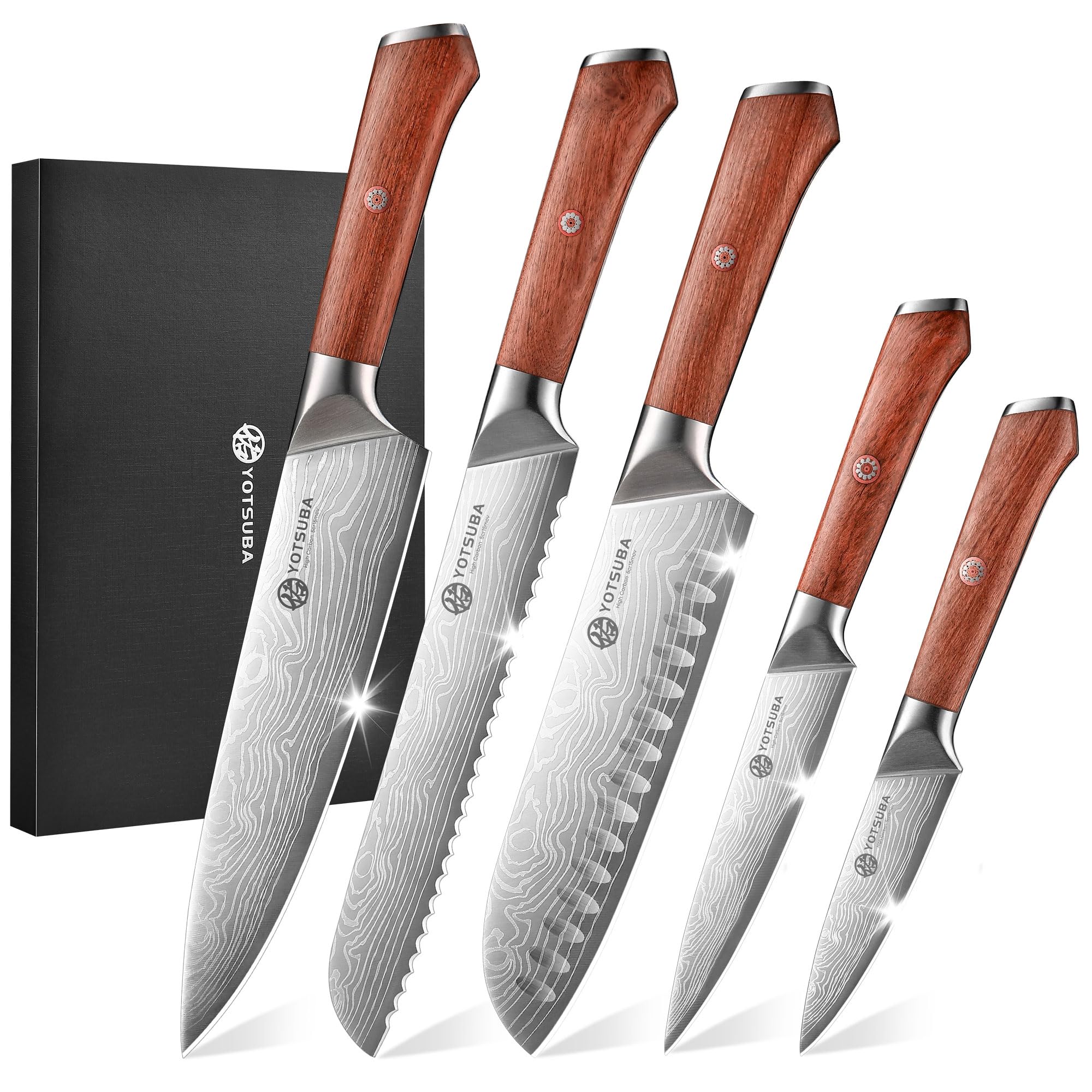 Conjunto de cuchillos YOTSUBA de 5 piezas para cocina, mango ergonómico.