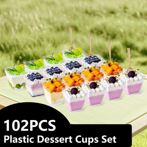 YOUBET vasos postre elegantes acabado cristal para servicio premium