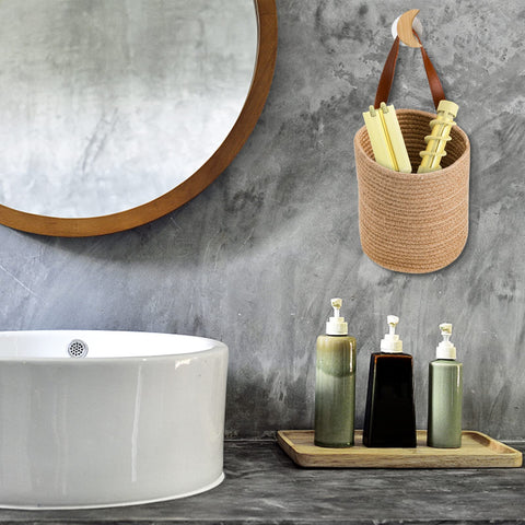 YOUEON ideas boho: cestas de yute como solución de almacenamiento.