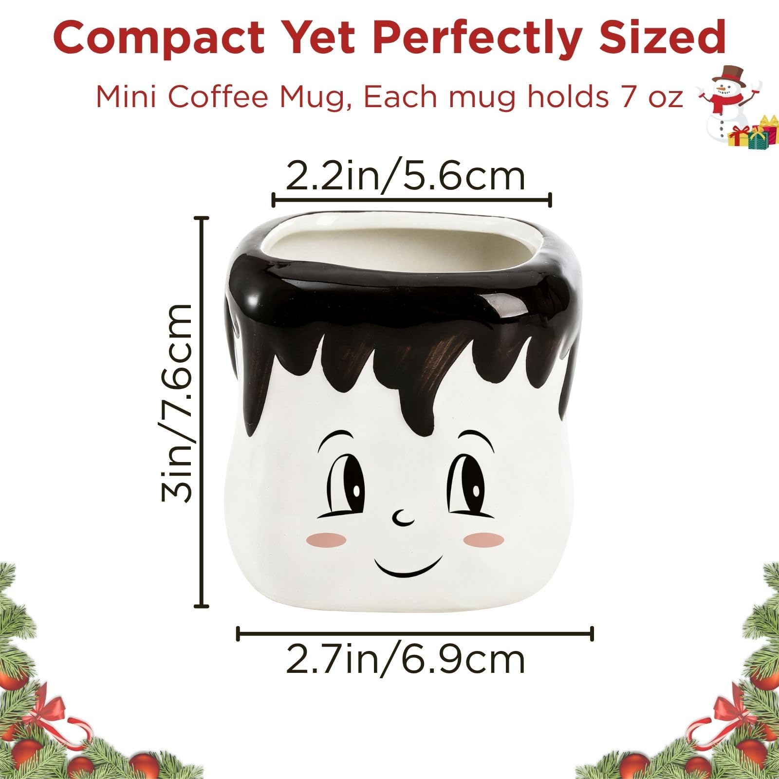 Youeon taza malvavisco detalle rostro alegre, apta para chocolate caliente.