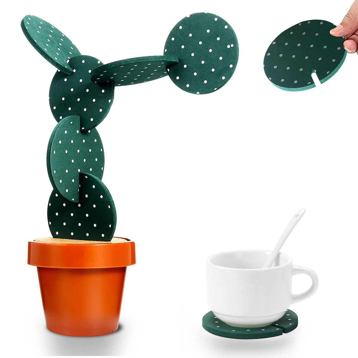 Yougoals posavasos cactus set 6: protección de mesas y toque lúdico.