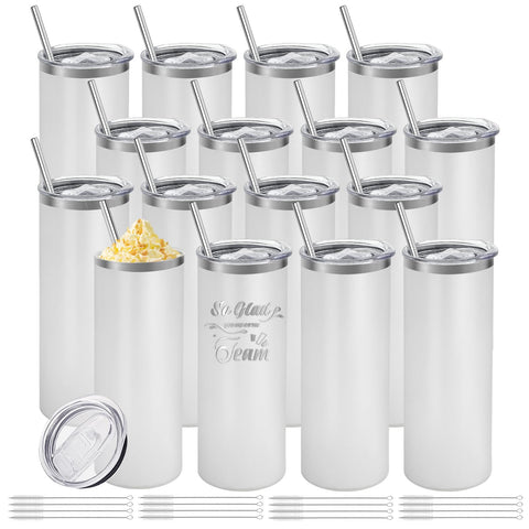 Vaso aislado YOUKE OLA 20oz blanco, pack de 16 para personalizar