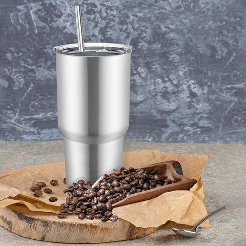 YOUKE OLA acabado plata brillante en vaso duradero y elegante