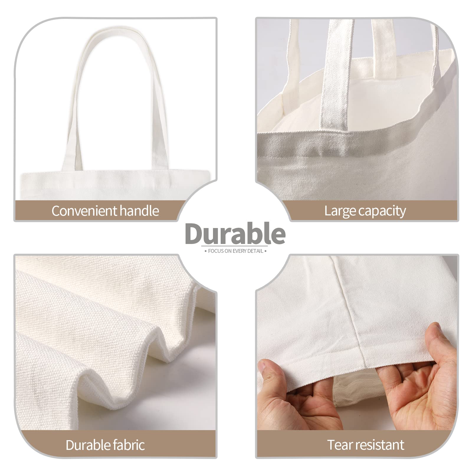 YOUKE OLA bolsa tote lienzo para proyectos de decoración, uso diario
