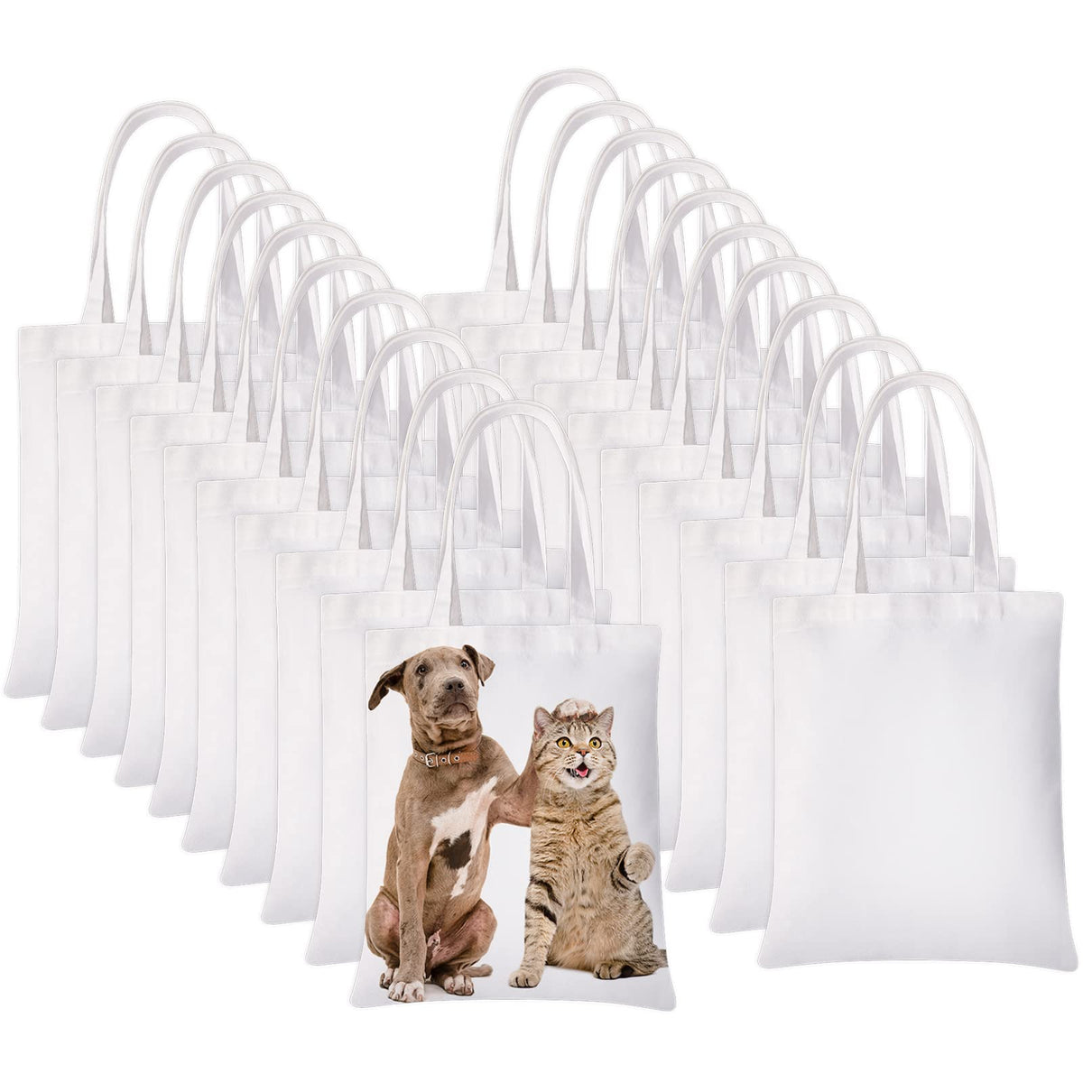 YOUKE OLA bolsa tote sublimación blanca, perfecta para personalizar con tus diseños