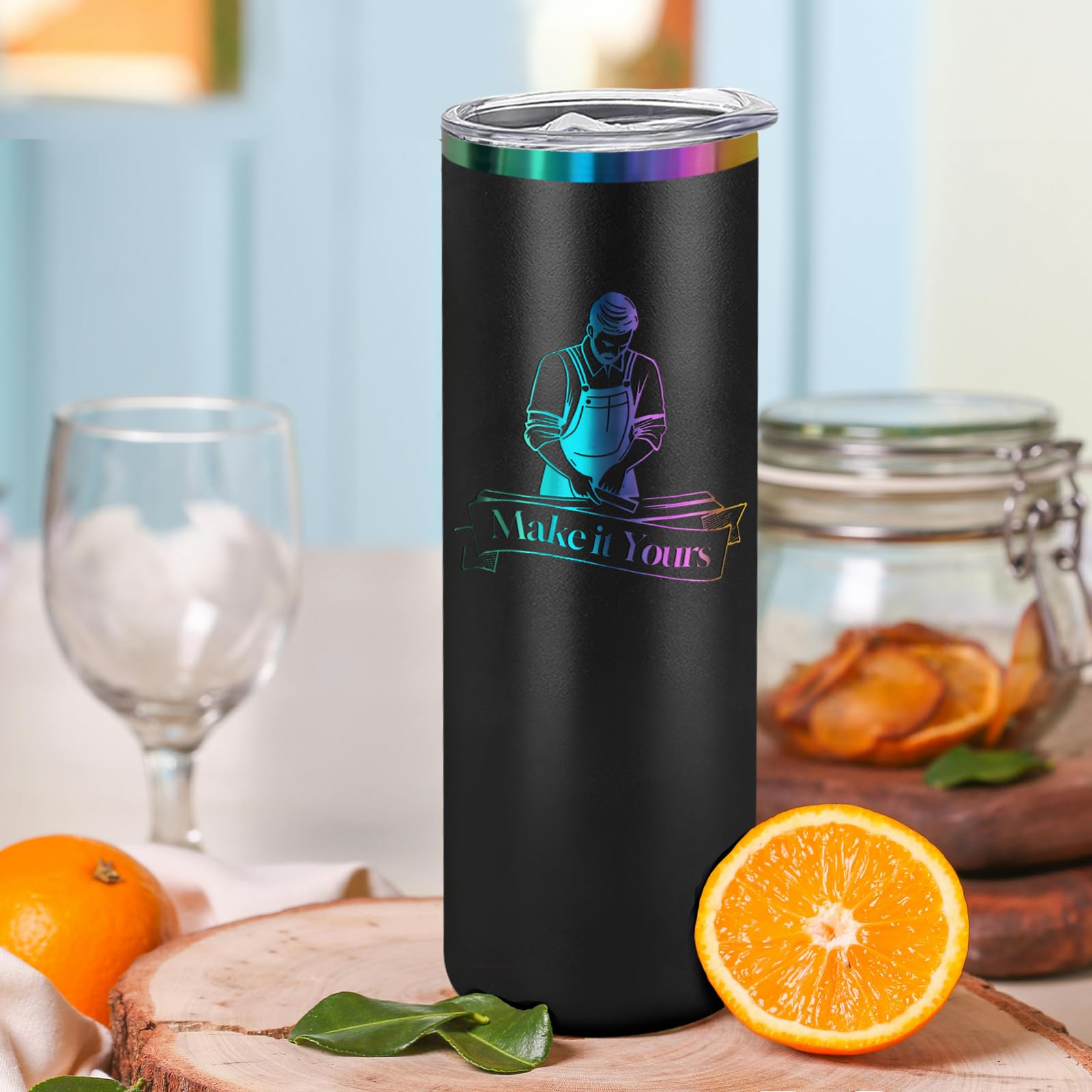 Grabado láser arcoíris en YOUKE OLA, detalle único para personalizar regalos.