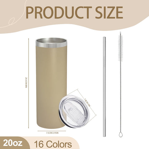 Conjunto YOUKE OLA de 16 tumblers con tapas, pajas y cepillos para limpieza