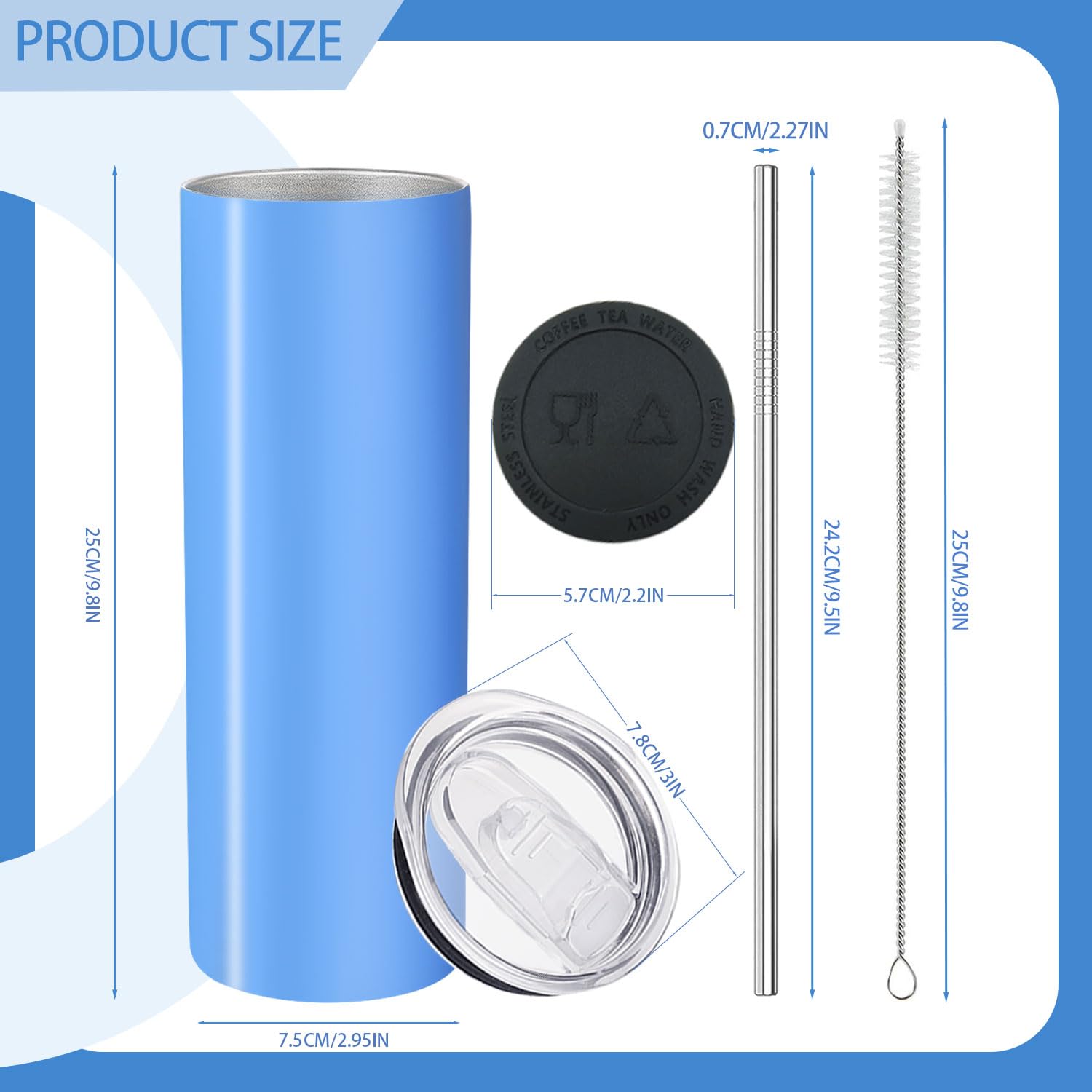 Tapa de acero inoxidable YOUKE OLA para vaso aislado, ideal para viajes
