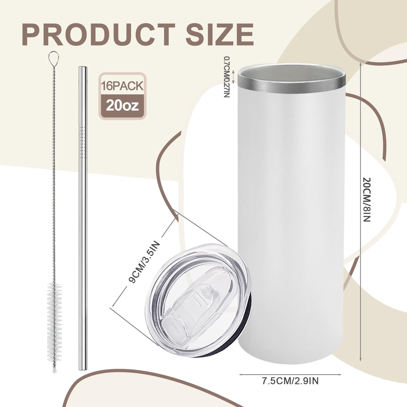 Tumbler YOUKE OLA 20oz con tapa, ideal para uso diario