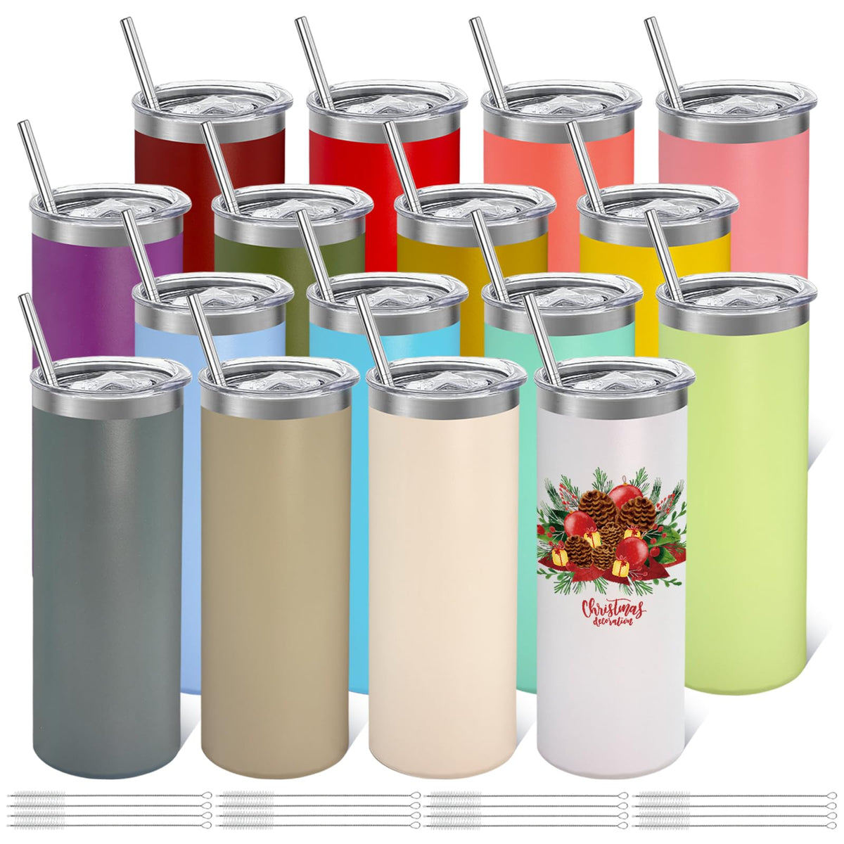 YOUKE OLA Tumbler 20oz de acero inoxidable con doble pared, mantiene bebidas frías por más tiempo