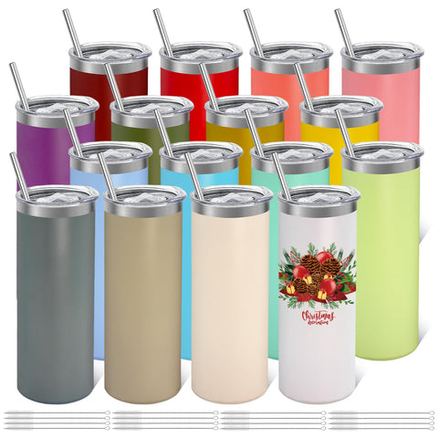 YOUKE OLA Tumbler 20oz de acero inoxidable con doble pared, mantiene bebidas frías por más tiempo