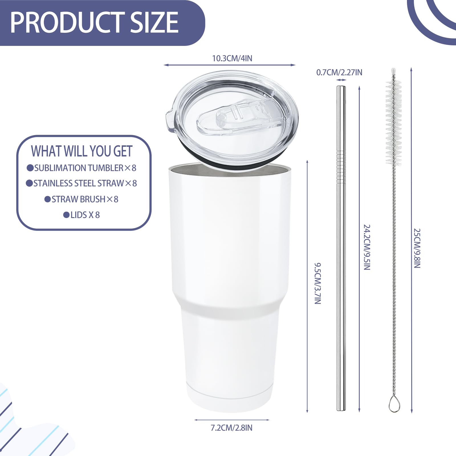 YOUKE OLA tumbler sublimación superficie, lista para impresión de logos.
