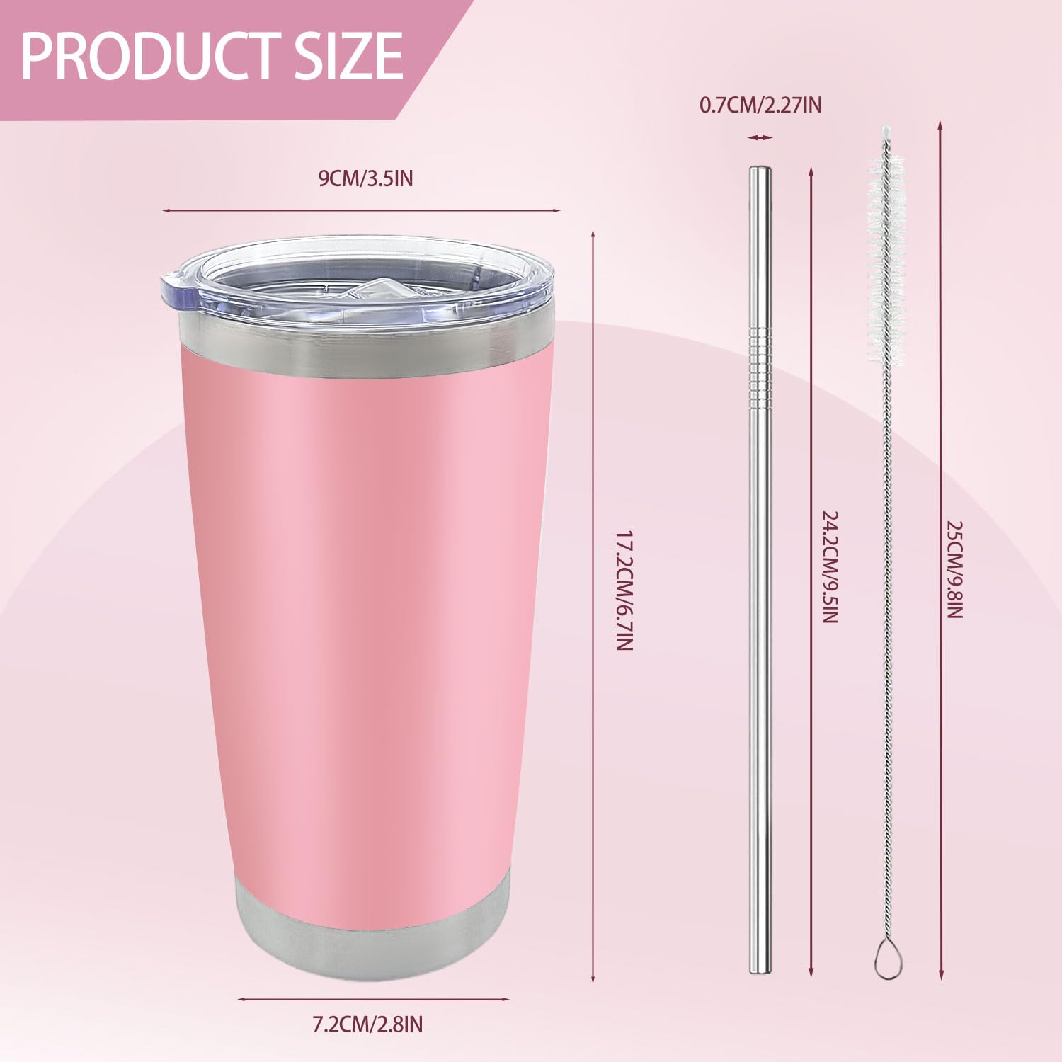 YOUKE OLA: vaso de acero inoxidable 304, duradero y fácil de limpiar.