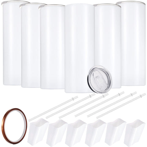 YOUKE OLA vaso delgado 20oz blanco, listo para sublimacion y regalo.