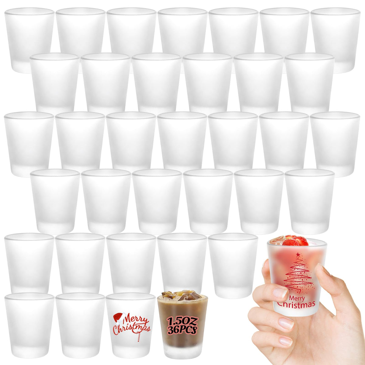 YOUKE OLA vasos chupito 36 unidades, ideales para personalización.