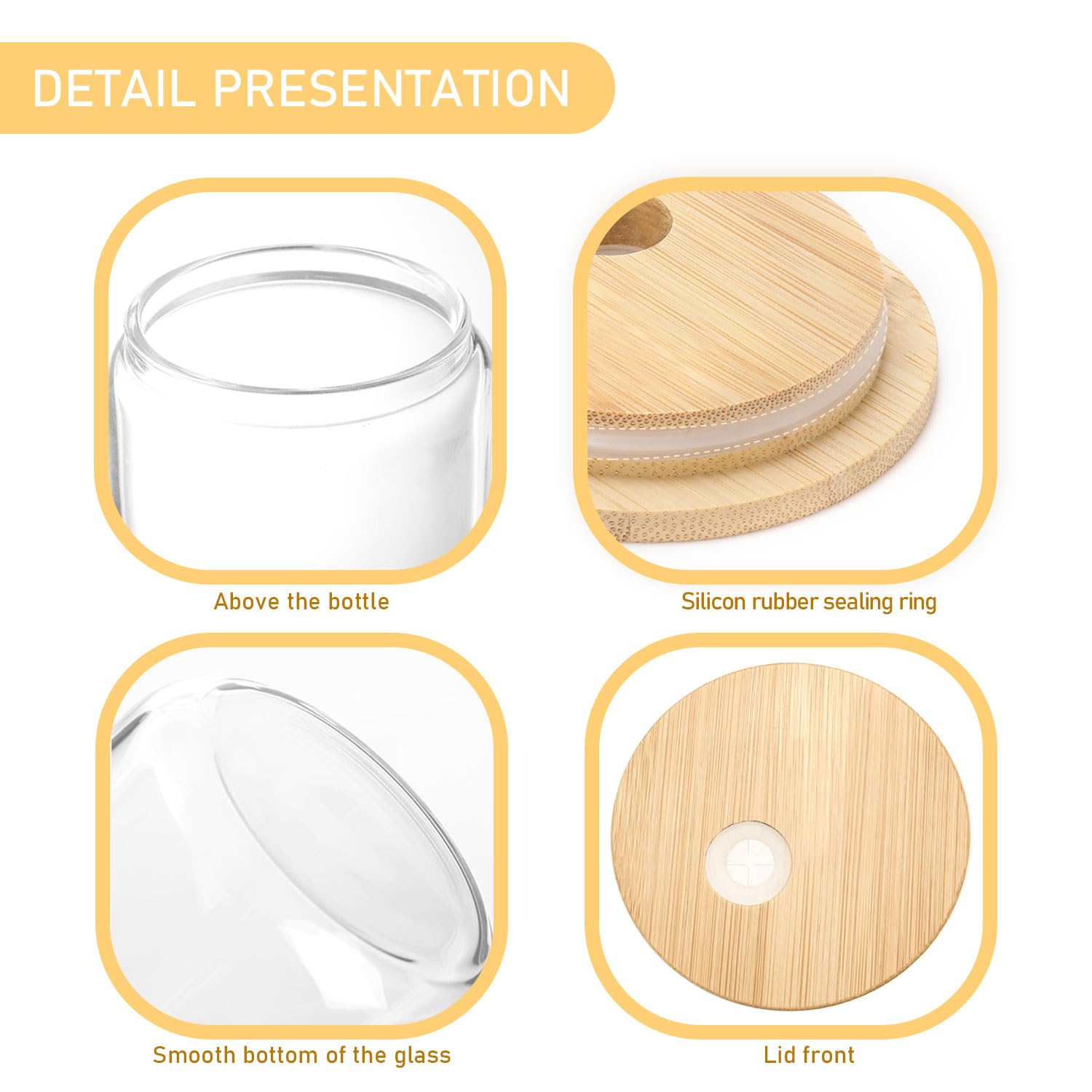 YOUKE OLA fras-mason-jar vaso para beber, ideal para bebidas y regalos.