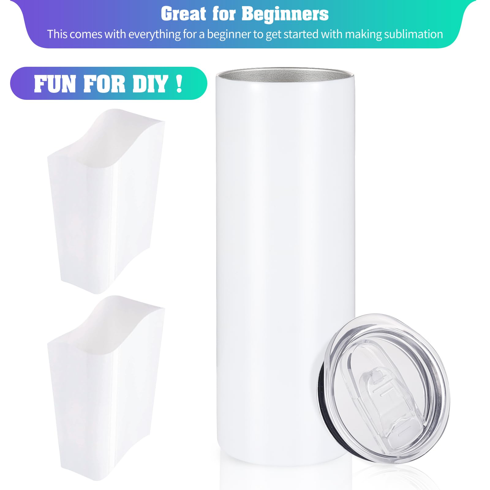 Vaso YOUKE OLA 20oz con recubrimiento blanco para sublimación de calidad