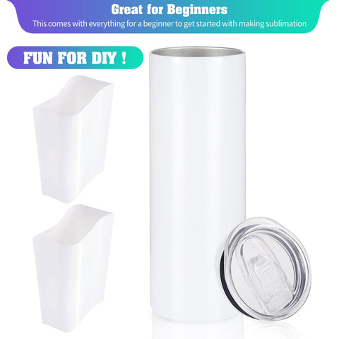 Vaso YOUKE OLA 20oz con recubrimiento blanco para sublimación de calidad