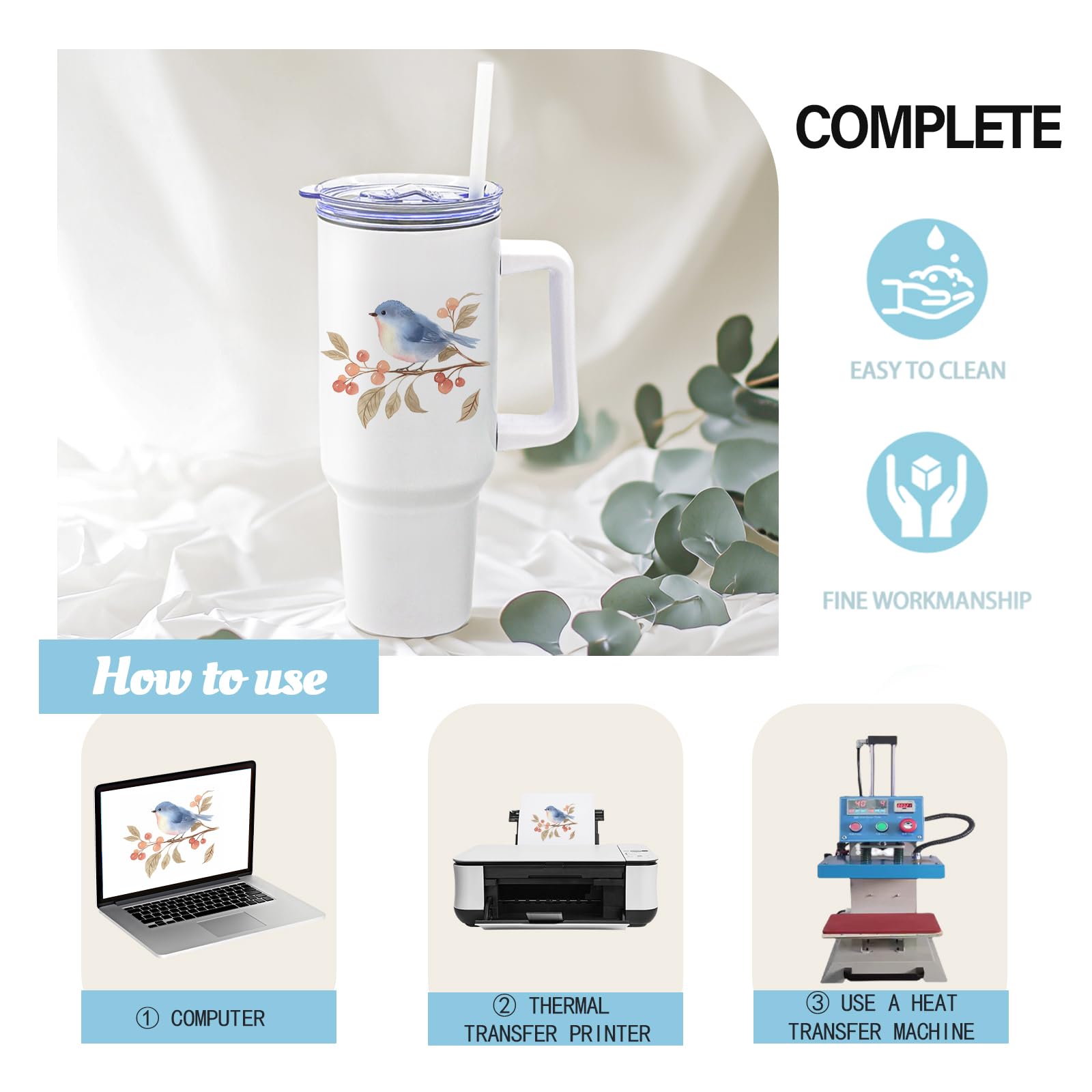 YOUKE OLA tumbler con área para diseños, perfecto para sublimación.