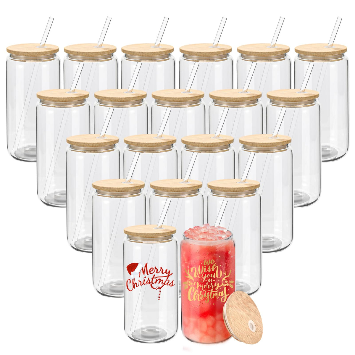 YOUKE OLA vaso sublimación 16oz, transparencia clara para imprimir diseños vibrantes.