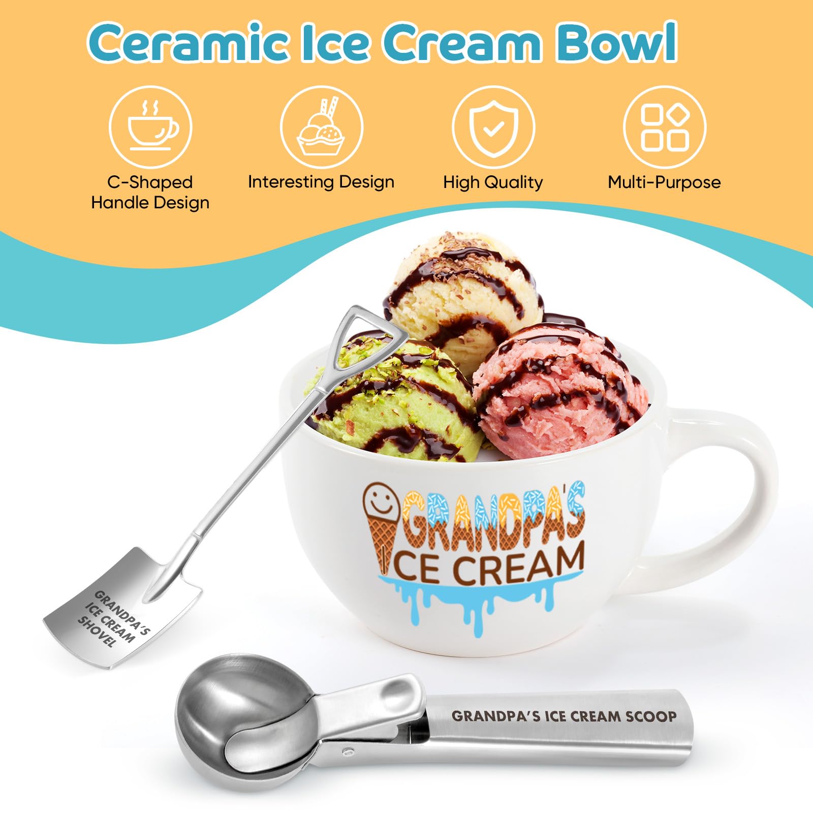 youlifafa cuchara para helado de acero inoxidable
