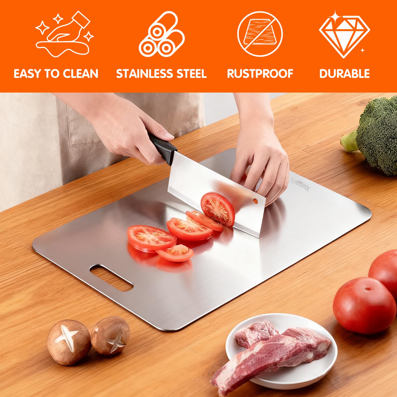 Younggetic tabla de corte titanio puro, usos versátiles para hornear y verduras