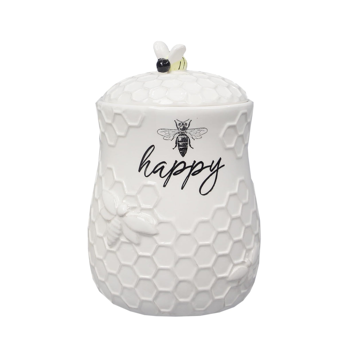 Young's Inc. jarro cerámico miel abeja con tapa y asa, diseño panales