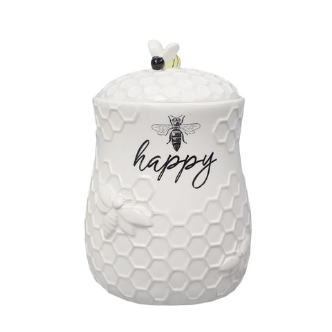 Young's Inc. jarro cerámico miel abeja con tapa y asa, diseño panales