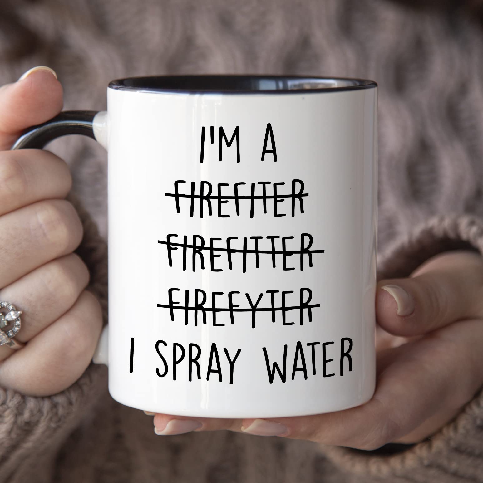 YouNique Designs: taza bombero 11oz cerámica blanca, duradera para uso diario