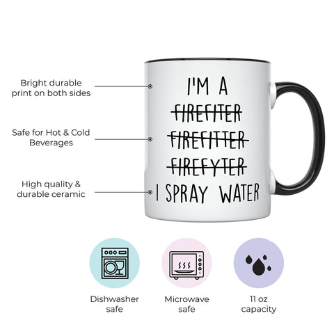 YouNique Designs: taza bombero 11oz trasera, regalo divertido para bomberos