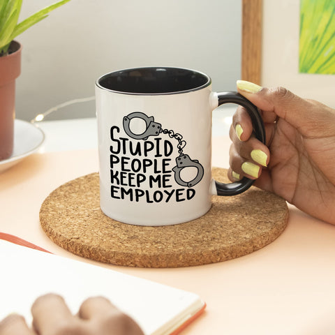 Taza cerámica YouNique, acabado brillante, apta para lavavajillas.