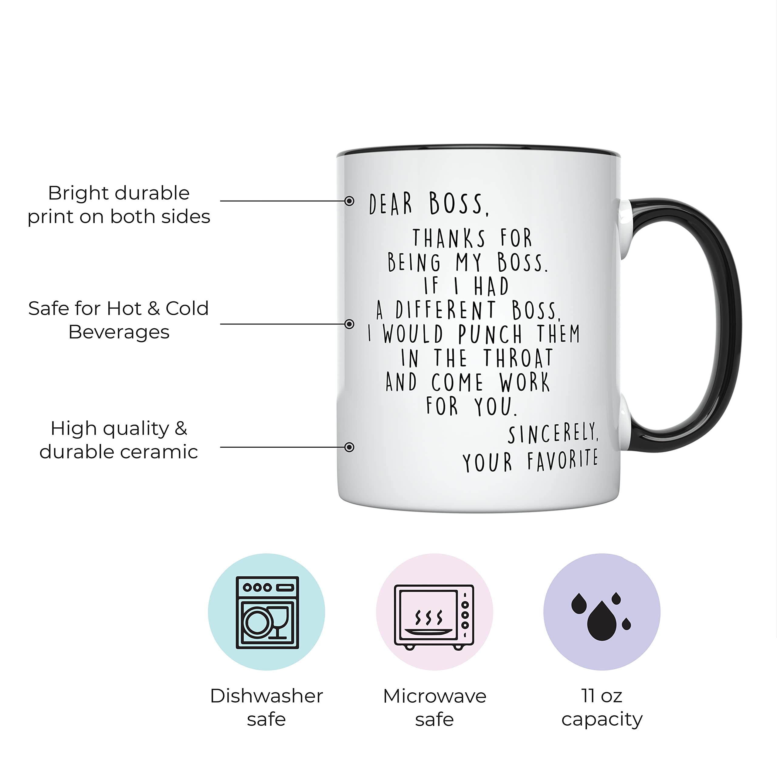 Taza YouNique Designs Jefe Regalo, impresión a doble cara duradera