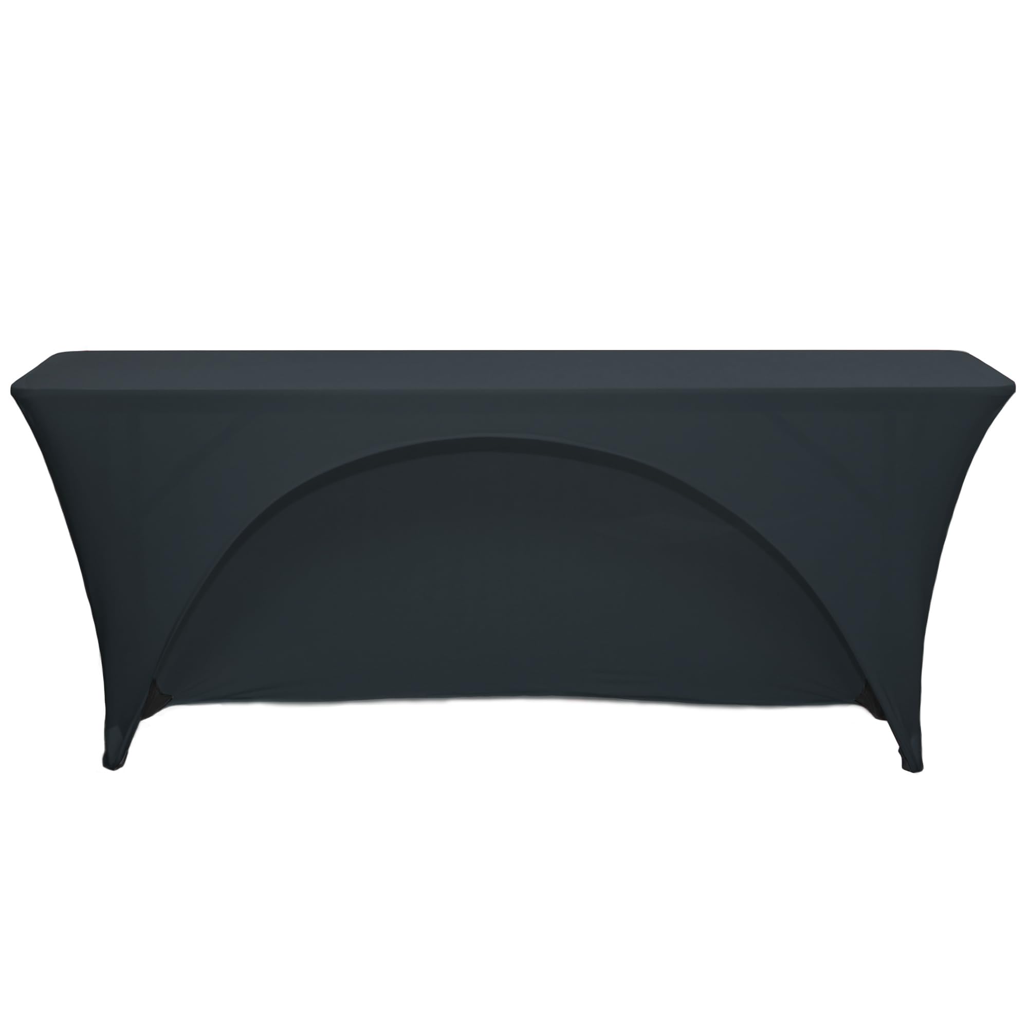 YOUR CHAIR COVERS mantel-spandex 6ft negro para mesas rectangulares, ajuste profesional.