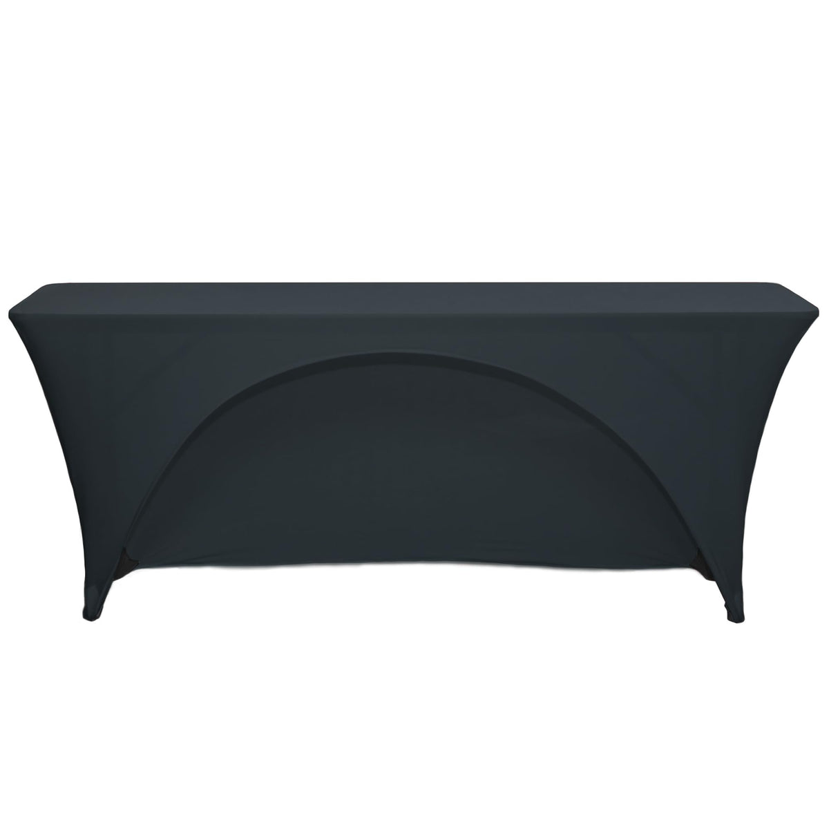 YOUR CHAIR COVERS mantel-spandex 6ft negro para mesas rectangulares, ajuste profesional.