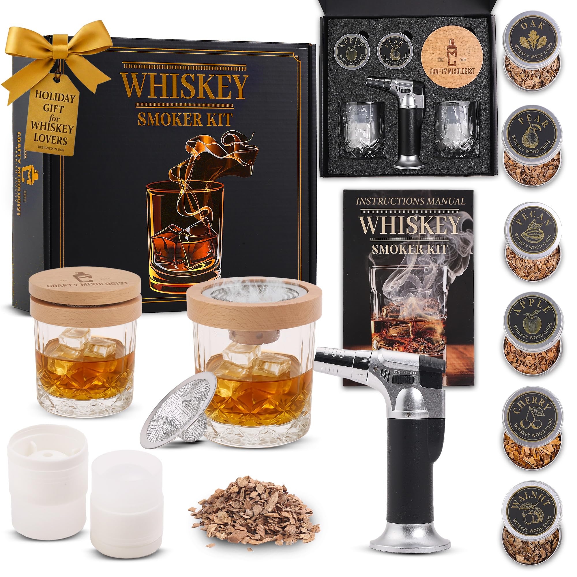 Kit de ahumador de whisky de Your Dream Party Shop con soplete y vasos para cócteles