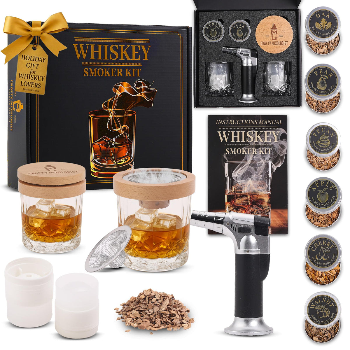 Kit de ahumador de whisky de Your Dream Party Shop con soplete y vasos para cócteles