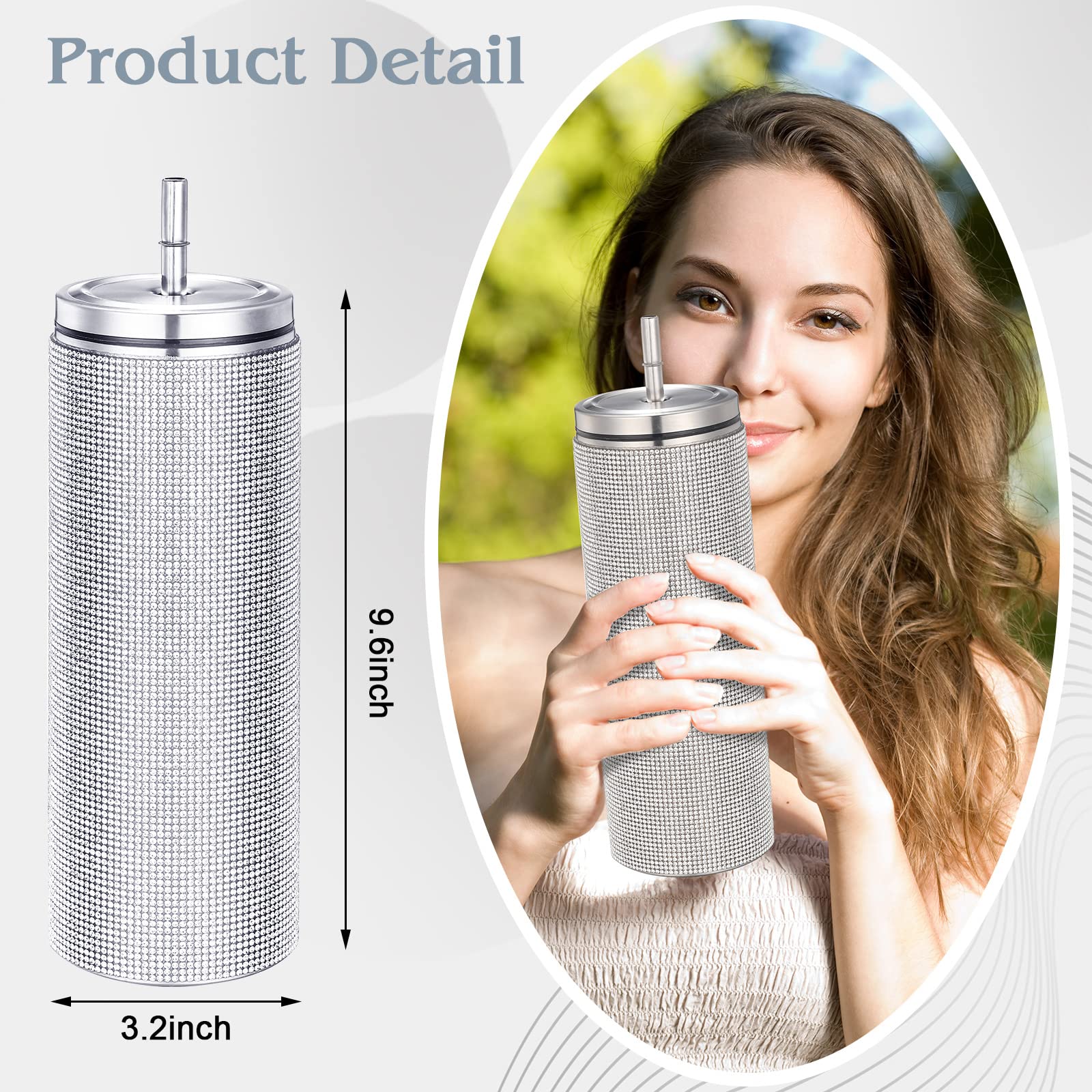 Youyole botella diamante con cadena metálica, estilo seguro para salir.