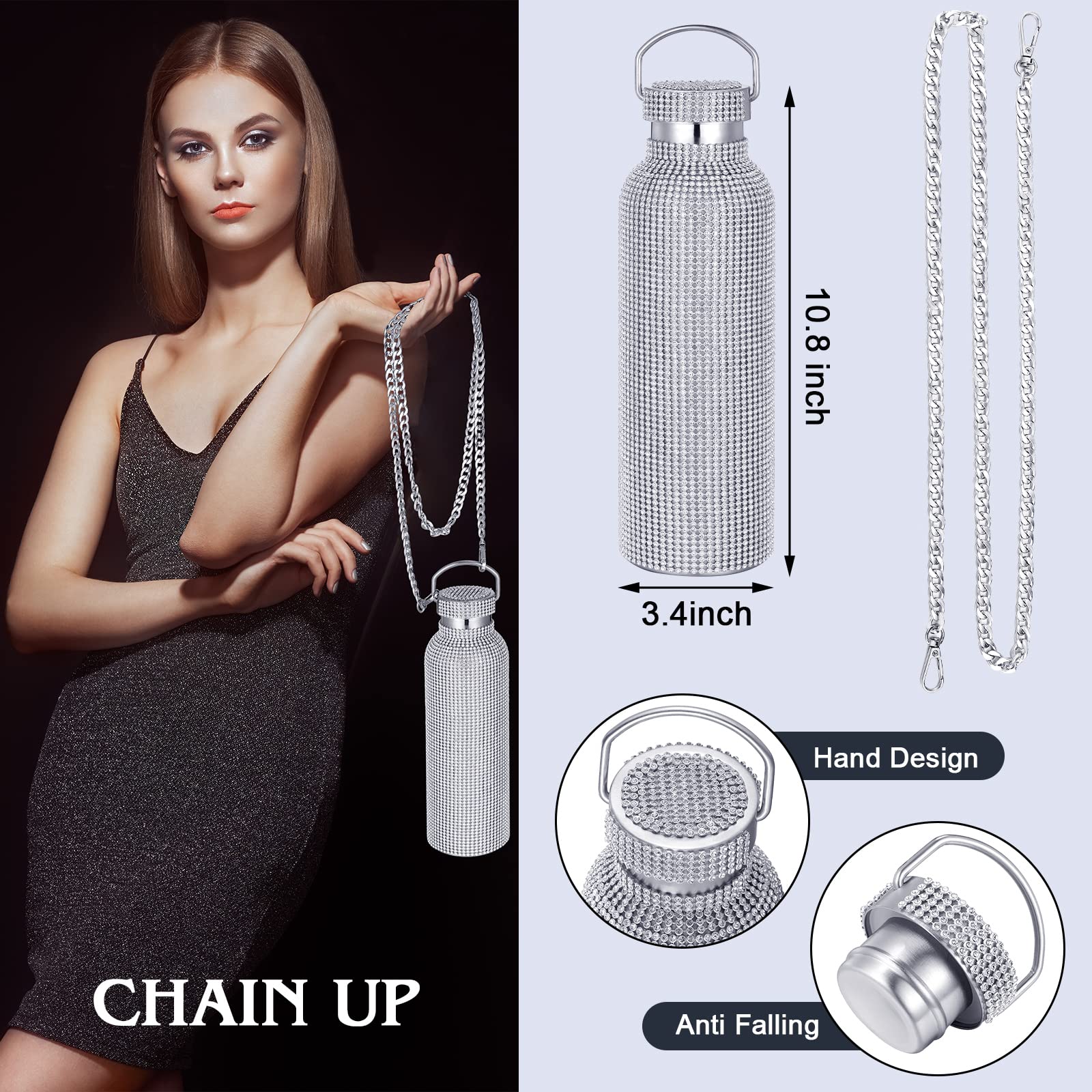 Youyole botella decorativa de diamantes añade glamour a eventos.