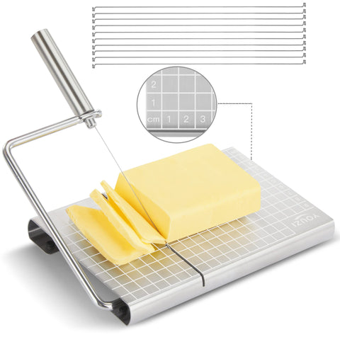 YouZi cortador de queso de acero inoxidable para rebanadas uniformes.