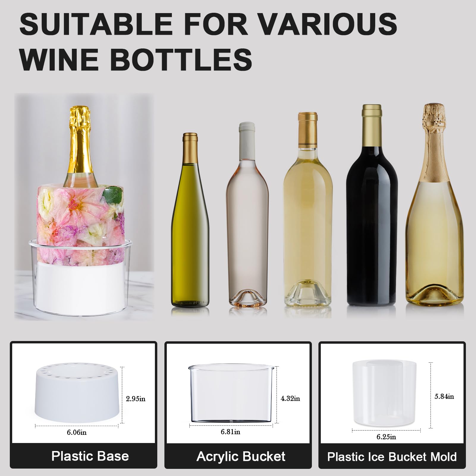 YOWINT molde cubeta hielo acrílico, colores y efectos decorativos personalizables